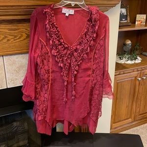 Pretty Angel red lace top